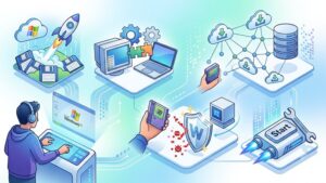 Современная иллюстрация с элементами классических стратегий для Windows XP для статьи о лучших играх